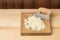 Fresh horseradish being grated