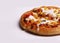 Fresh hot pizza and pizza isolated with white background