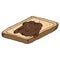 Fresh and hot toast with nut paste. Vector illustration toasted toast smeared with chocolate paste. Hand drawn piece of bread with