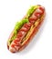 Fresh hotdog on white background