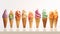 Fresh ice cream cones