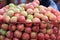 Fresh indian apple selling at street shop