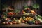 fresh ingredients on wooden countertop