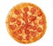 Fresh italian classic pepperoni pizza isolated on white background