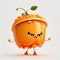 Fresh jelly apricot fruit cute cheerful character