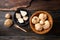 Fresh jicama or yam on wooden background