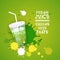 Fresh Juice Logo Healthy Vitamin Drink Bar Colorful Banner