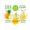 Fresh Juice Logo Pineapple Juicer Maker Natural Food And Farm Products Concept Paint Splash Background