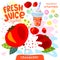 Fresh juice organic glass cute kawaii character. Cranberry berry berries yogurt smoothies cup. Vector illustration.