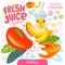 Fresh juice organic glass cute kawaii character. Mango tropical exotic yogurt smoothies cup. Vector illustration.