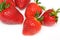 fresh juicy appetizing strawberries on a white background isolate studio shooting 2
