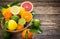 Fresh and juicy citrus fruits