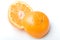 Fresh juicy clementine mandarine citrus fruit cut