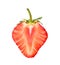 Fresh, juicy and healthy strawberry isolated over white