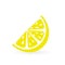 Fresh and juicy lemon on white background. Lemon segment, slice. Vector illustration
