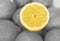 Fresh juicy lemons with halves on the white background