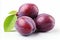 Fresh and juicy plum isolated on white background high quality detailed image for advertising