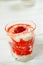 Fresh juicy strawberry with yogurt