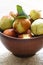 Fresh jujube on wooden table. Unabi fruit