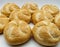 Fresh Kaiser rolls baked bread. Kaiser is a type of round, hard, and crunchy bread.