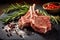 Fresh lamb cutlet with rosemary and pepper. Generative AI