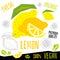 Fresh lemon citrus grapefruits fruits organic vegan food vector hand drawn illustrations