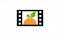 Fresh Lemon fruit  inside   Film Movie strip icon Logo design illustration