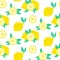 Fresh lemon fruits seamless pattern,citrus sliced fruits white background