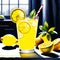 Fresh lemon juice. Delicious iced lime drink. Healthy fruits and an ice-cold drink. Sweet refreshing lemonade