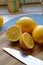 Fresh lemon slices portrait crop