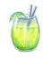 Fresh lemonade drink with lime