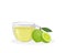 Fresh lemonade mojito or lemon  lime juice isolated on white