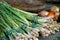 Fresh lemongrass at outdoor market