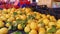 Fresh lemons at farmer market in France, Europe. Italian lemon. Street French market at Nice.