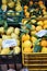 Fresh lemons, oranges and other fruits and vegetables on a street market in Sorrento, Amalfi Coast in Italy