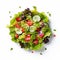 Fresh Lettuce Salad On White Background For Healthy Diet