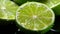 Fresh lime slice, nature juicy, healthy, refreshing summer drink generated by AI