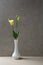 Fresh lisianthus in white vase