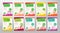 Fresh Local Fruits Label Templates Collection. Abstract Vector Packaging Design Layouts Set. Modern Typography Banner