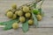 Fresh longan on wooden background, natural