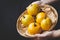 Fresh Lucuma fruit- Eggfruit on the dark background
