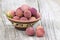 Fresh lychees in a bowl