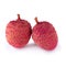 Fresh lychees isolated on a white background