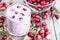 Fresh made Cranberry Milkshake