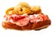 Fresh Maine lobster roll with waffle fries