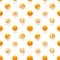 Fresh mandarine Seamles pattern. Ripe fruit tangerines seamless pattern. Fresh citrus isolated on white background pattern. Flat