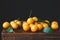 Fresh Marian Plum fruit  on the dark background