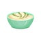 Fresh mayonnaise with green herbs in turquoise ceramic dip bowl. Creamy sauce for dressing dishes. Culinary theme