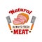 Fresh meat. Butcher shop, restaurant emblem