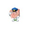 Fresh meat cartoon with police character shape